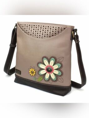 Chala Daisy Sweet Messenger Crossbody Bag with Floral Appliqué